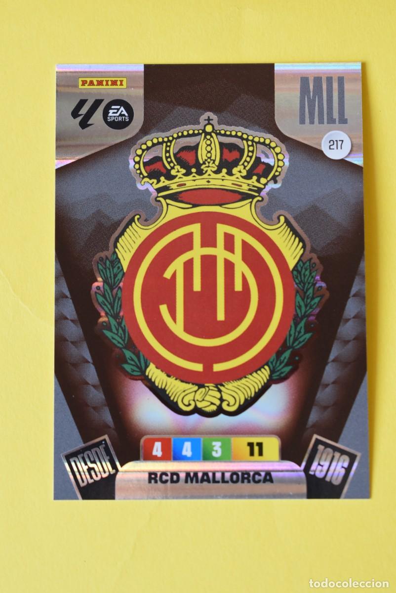 Cromos de F&uacute;tbol: Cromo Adrenalyn XL. 2025 2026. 25 26. Escudo. Mallorca. N &ordm; 217. C&oacute;digo sin activar. Panini