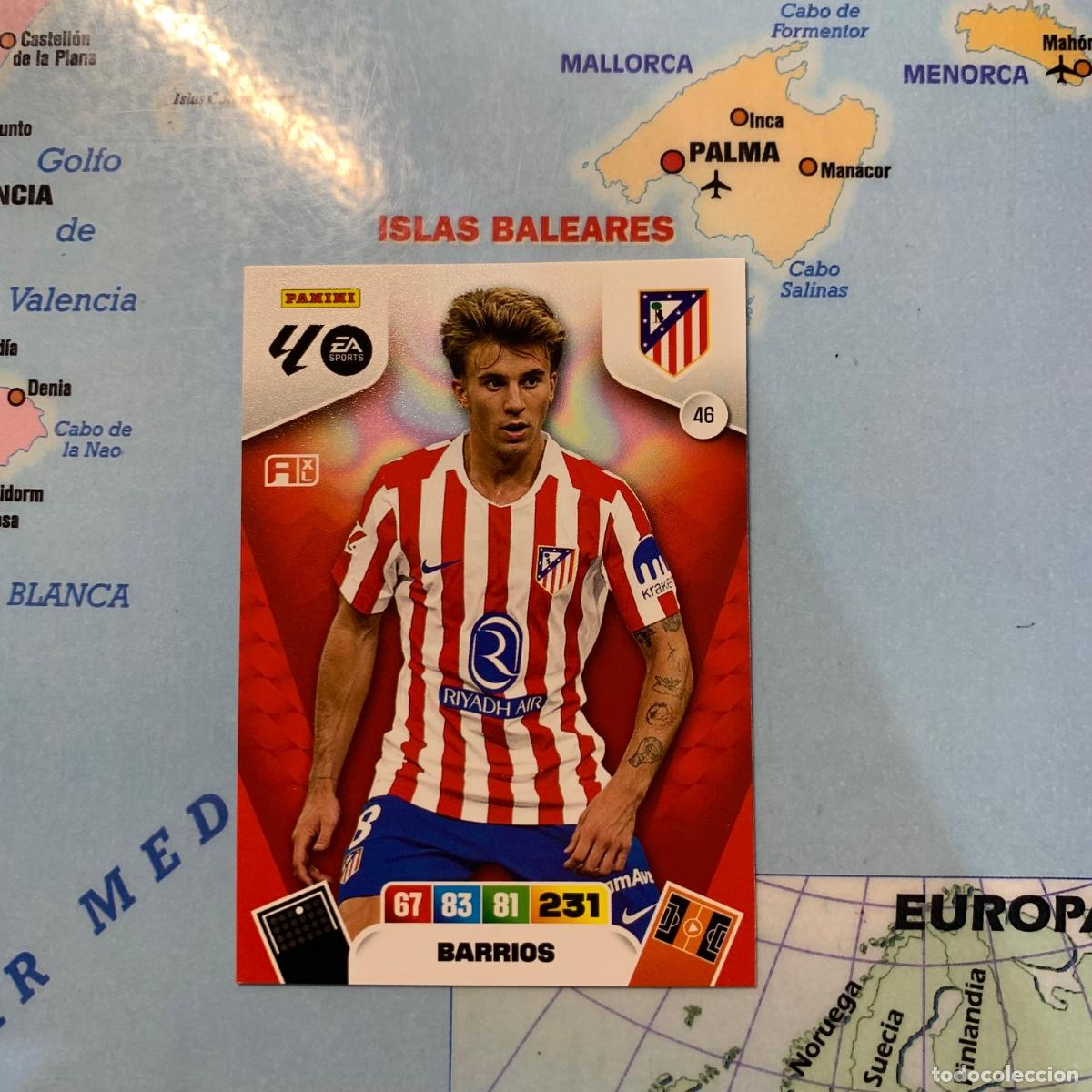Fu&szlig;ball-Sticker: Barrios n&uacute;mero 46 del Atl&eacute;tico de Madrid cromo adrenalyn XL 25-26 2025-2026