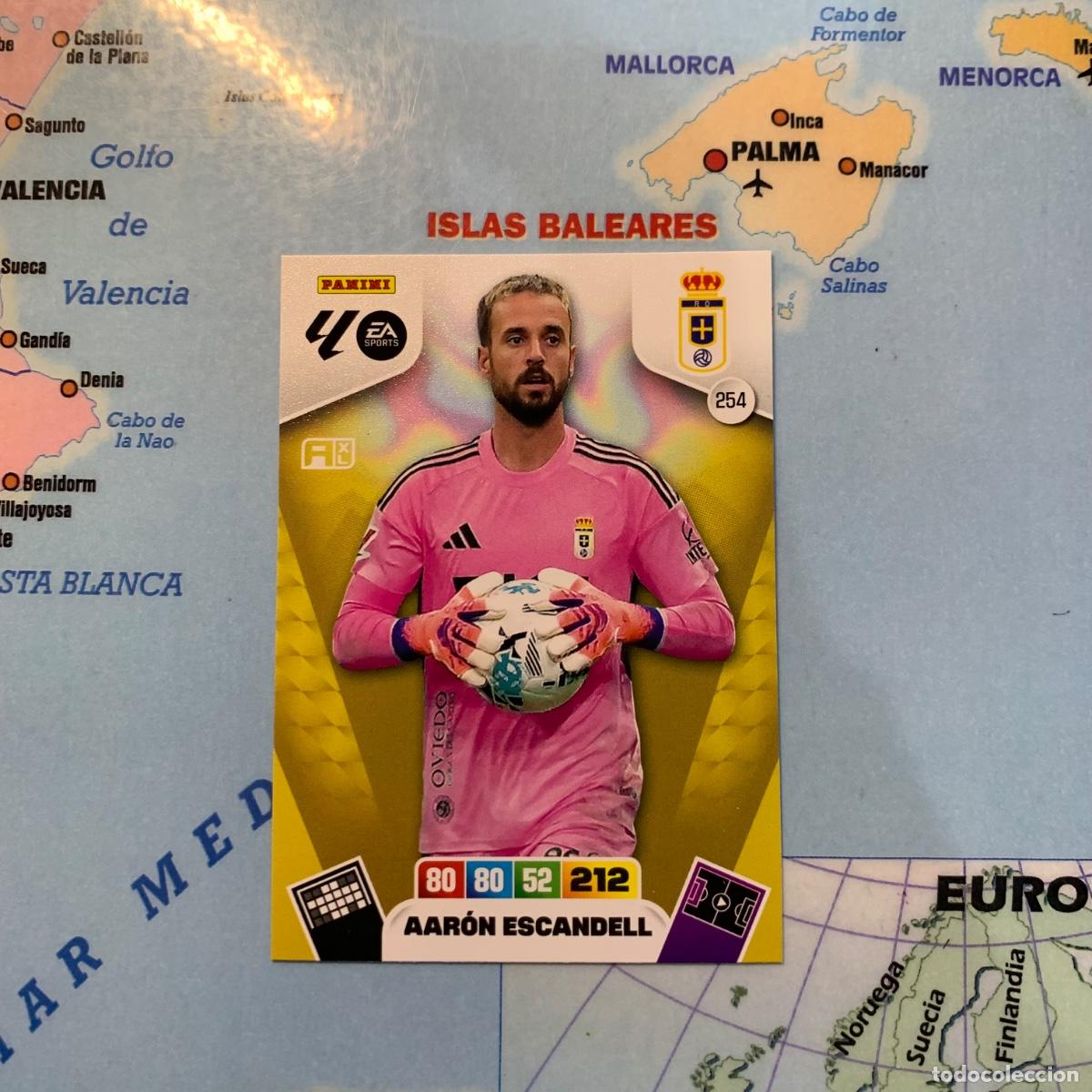 Cromos de F&uacute;tbol: Aaron Escandell n&uacute;mero 254 del Oviedo cromo adrenalyn XL 25-26 2025-2026