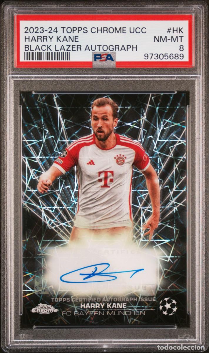 Cromos de F&uacute;tbol: Harry Kane #HK Bayern M&uuml;nchen Autografo Topps Chrome UCC 2023 24 PSA 8 NM MT