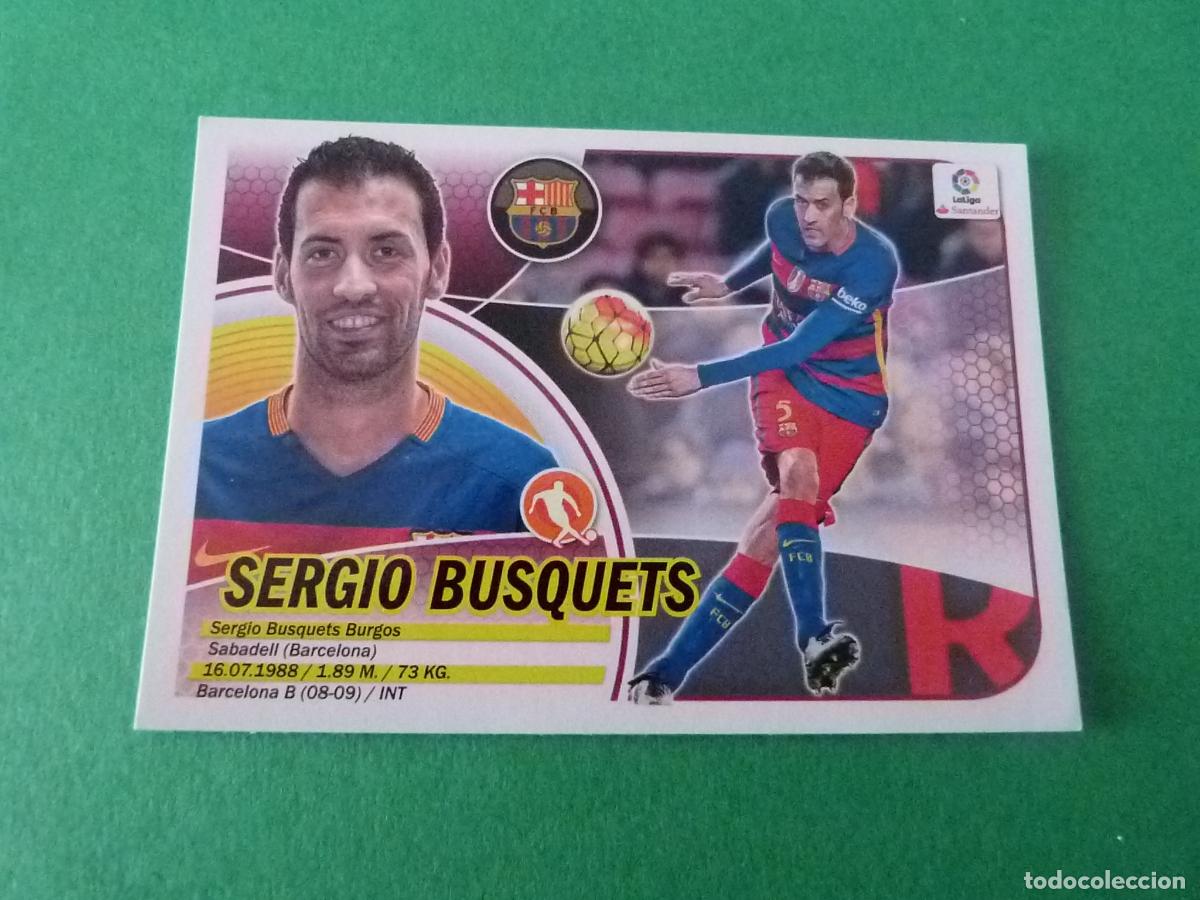 Cromos de F&uacute;tbol: CROMO FUTBOL SERGIO BUSQUETS F.C. BARCELONA *** SIN PEGAR N&ordm; 8 LIGA ESTE 2016-2017/16-17 PANINI