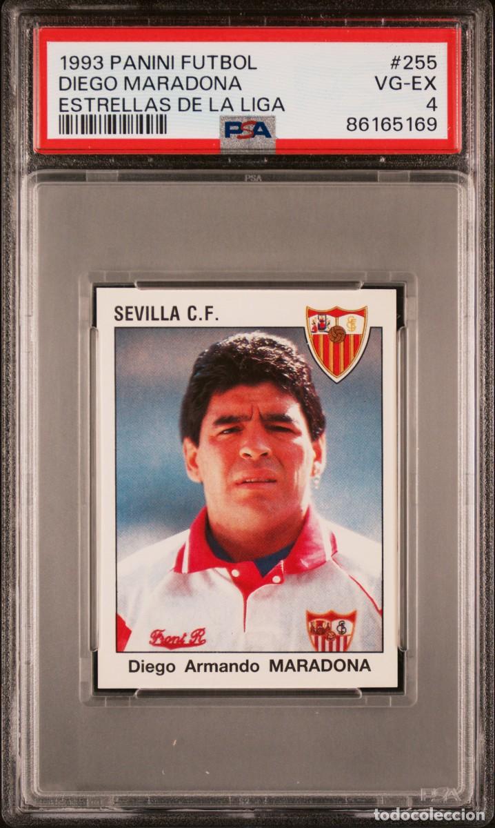 Fu&szlig;ball-Sticker: Diego Maradona #255 Sevilla Panini Futbol Estrellas de la Liga 1993 Psa 4