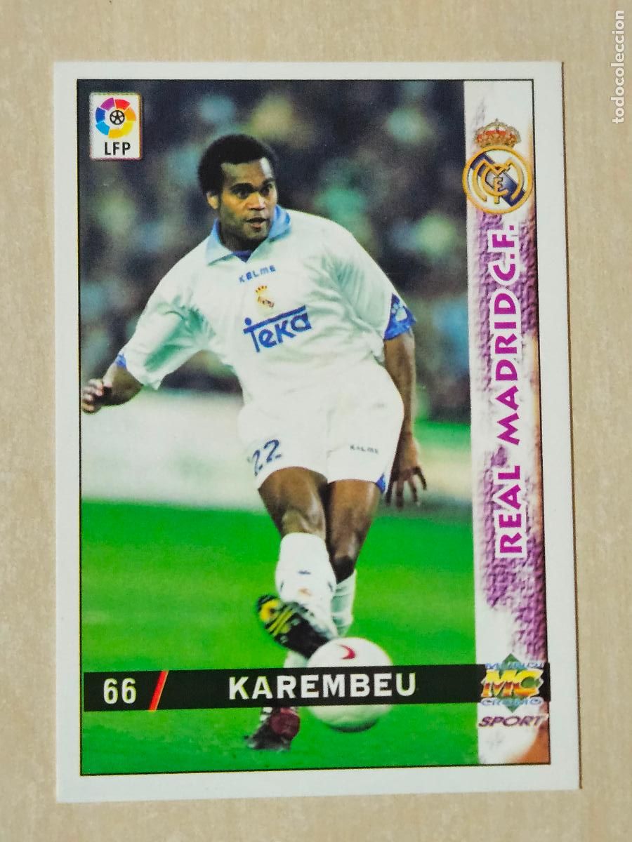 Cromos de F&uacute;tbol: N&ordm; 66 KAREMBEU - MUNDICROMO - FICHAS DE LA LIGA 98 99 - REAL MADRID