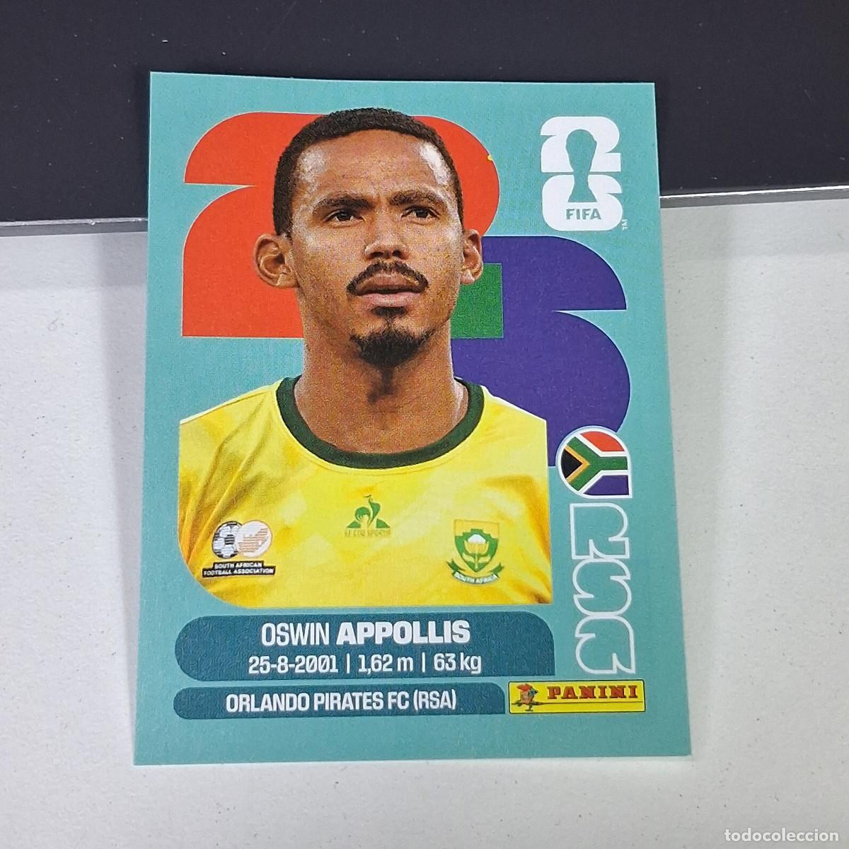 Cromos de F&uacute;tbol: A27 RSA20 OSWIN APPOLLIS 20 SUD&Aacute;FRICA RSA SOUTH AFRIKA MUNDIAL FIFA WORLD CUP 2026 STICKER PANINI