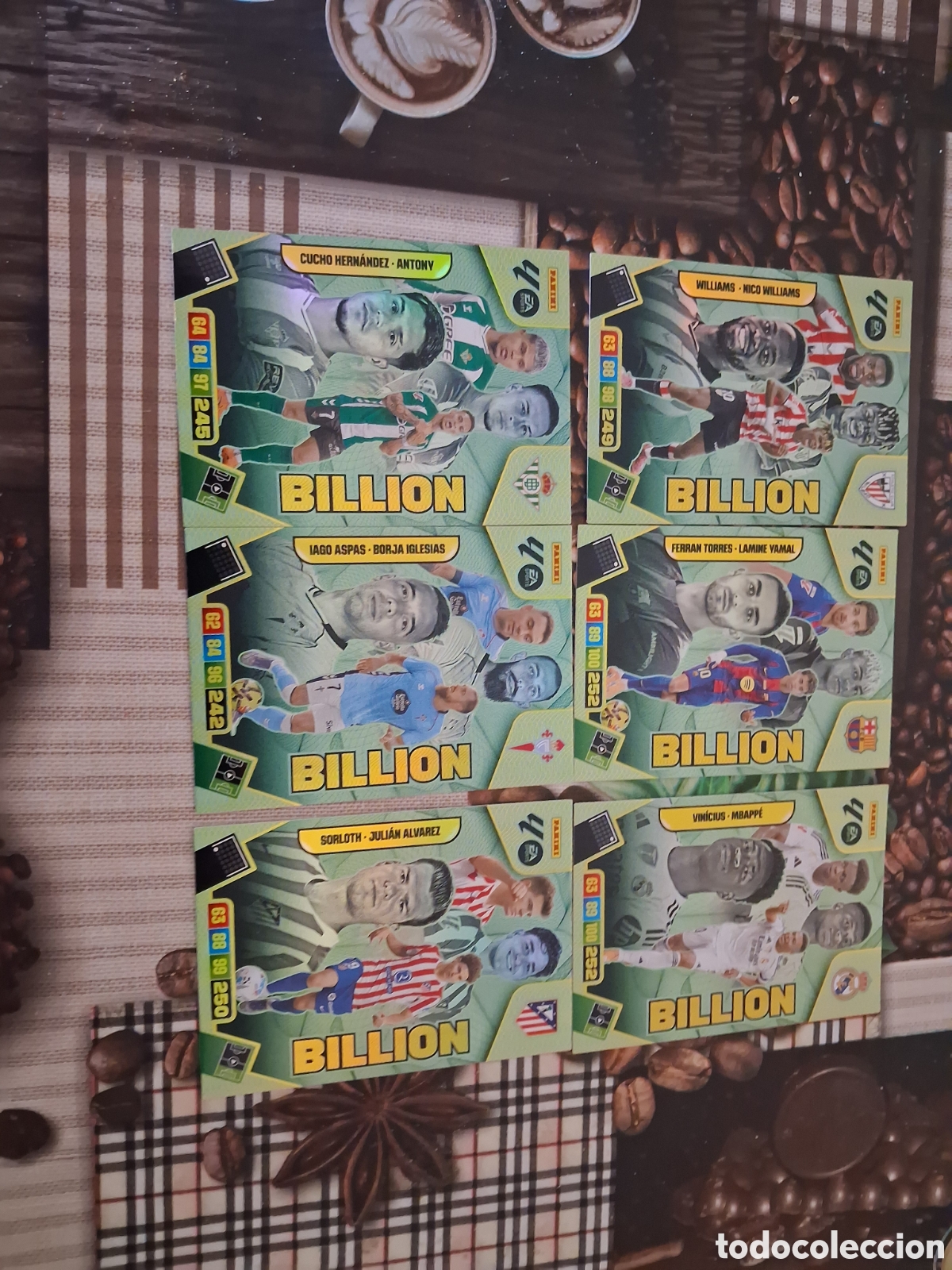 Cromos de F&uacute;tbol: Adrenalyn 25 26 lote de 6 cartas bill&oacute;n diferentes ver fotos
