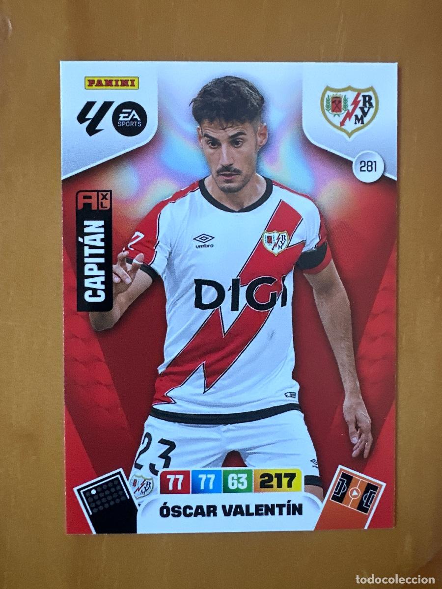 Cromos de F&uacute;tbol: 281 &Oacute;scar Valent&iacute;n, Capit&aacute;n, Rayo Vallecano, Panini Adrenalyn XL La Liga 2025 2026 25 26