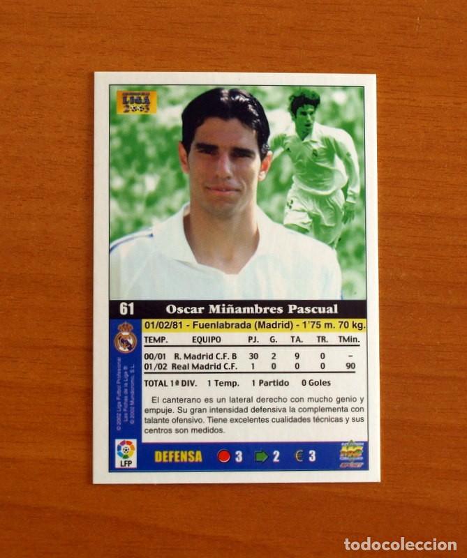 Cromos de F&uacute;tbol: Real Madrid - N&ordm; 61 Mi&ntilde;ambres - Mundicromo Las Fichas de la Liga 2002-2003, 02-03