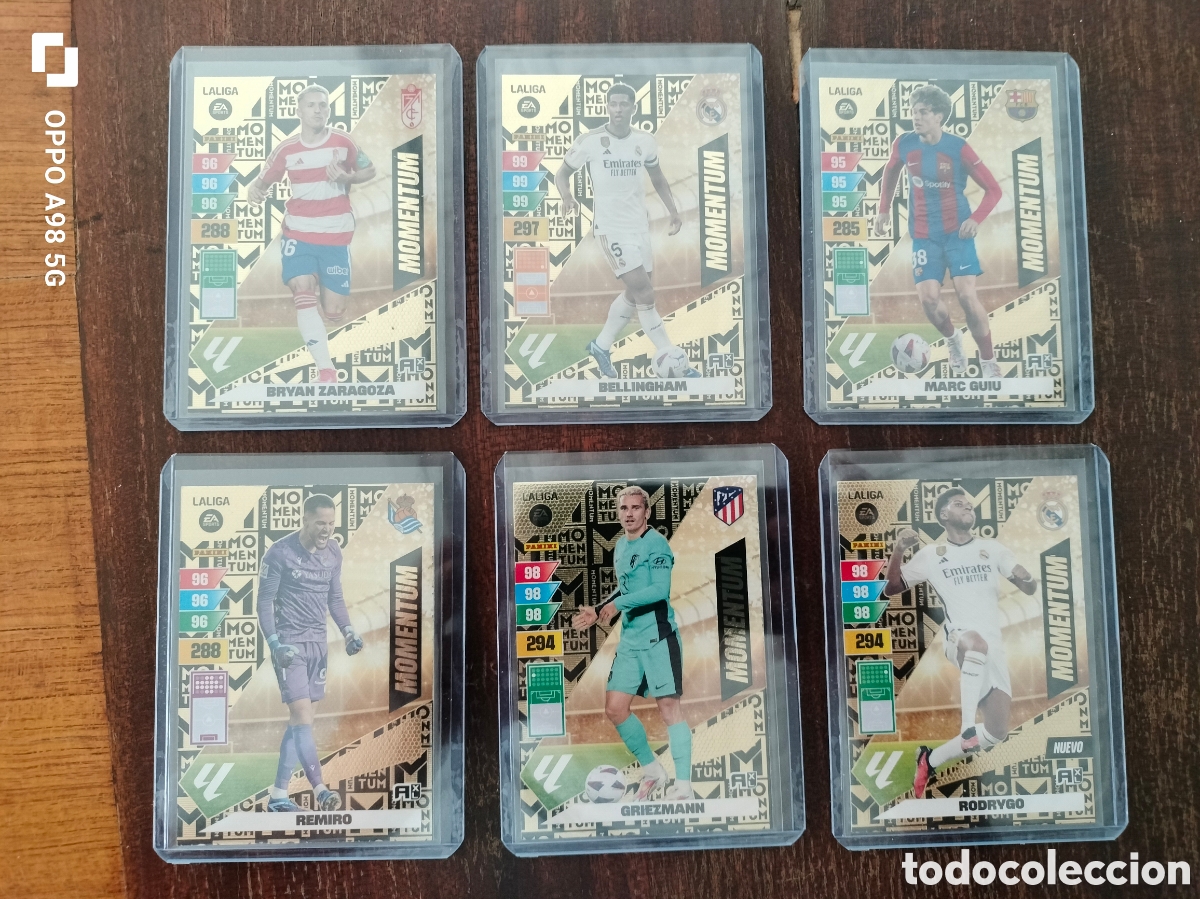 Cromos de F&uacute;tbol: 6 cromos Cards momentum y nuevo momentum Adrenalyn 2023 2024 23 24