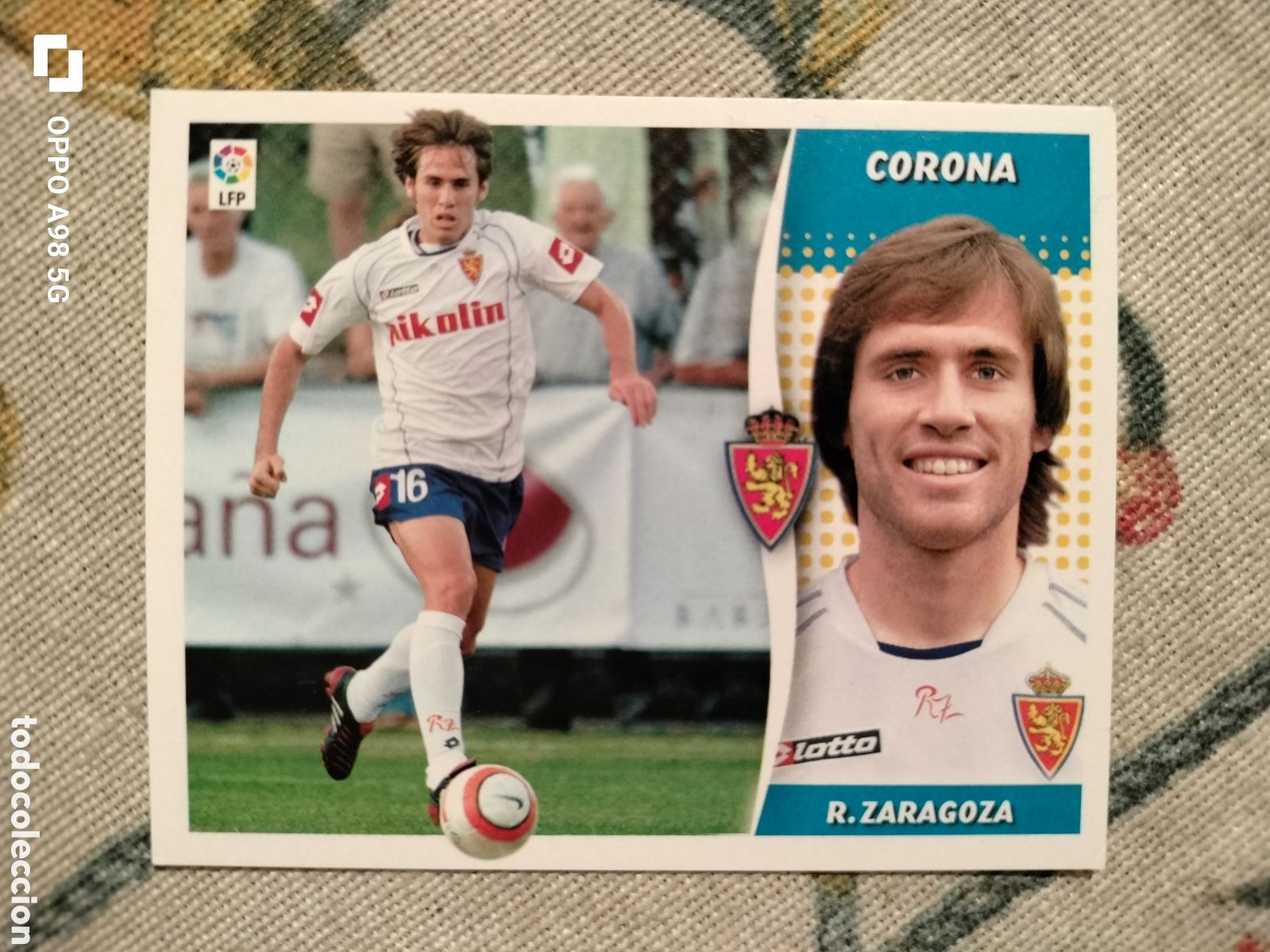 Football Stickers: Cromo baja Corona Zaragoza Ediciones Este liga temporada 2006 2007 06 07
