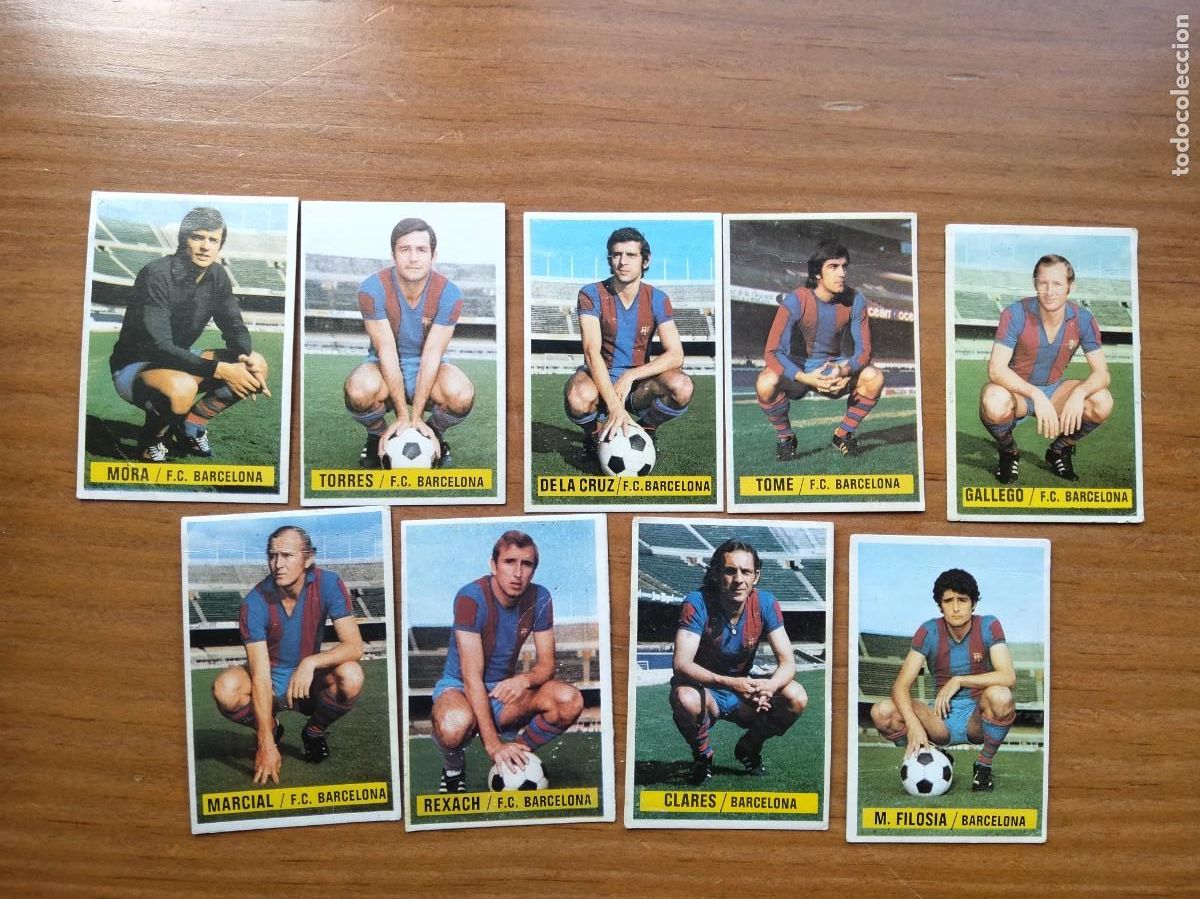 Fu&szlig;ball-Sticker: Lote 9 cromos Barcelona &aacute;lbum liga este 74 75