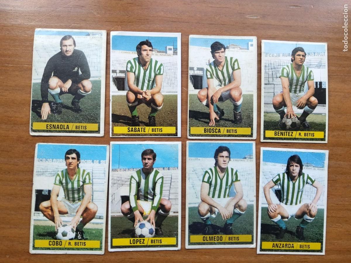 Football Stickers: Lote 8 cromos Betis &aacute;lbum liga este 74 75