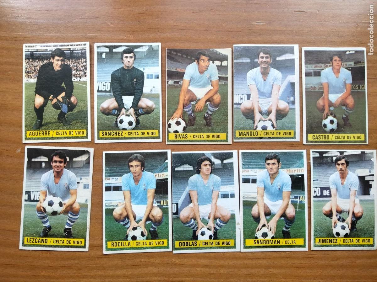 Football Stickers: Lote 10 cromos Celta de Vigo &aacute;lbum liga este 74 75