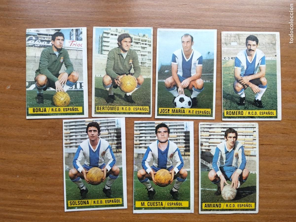 Fu&szlig;ball-Sticker: Lote 7 cromos Espa&ntilde;ol &aacute;lbum liga este 74 75