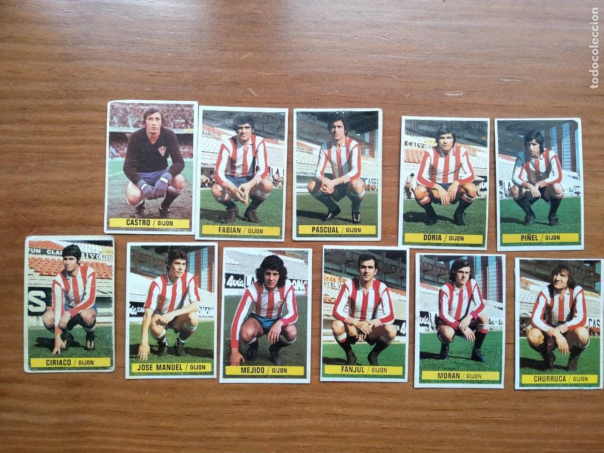 Cromos de F&uacute;tbol: Lote 11 cromos Sporting Gij&oacute;n &aacute;lbum liga este 74 75