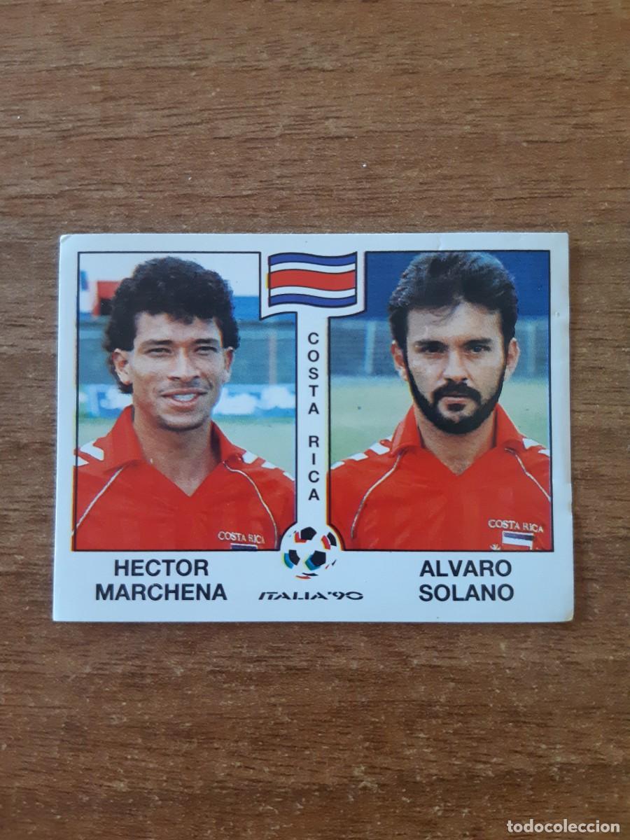 Cromos de F&uacute;tbol: N&deg;187 Marchena - Solano (Costa Rica) Mundial Italia 90 PANINI. Nunca pegado, sin pegar