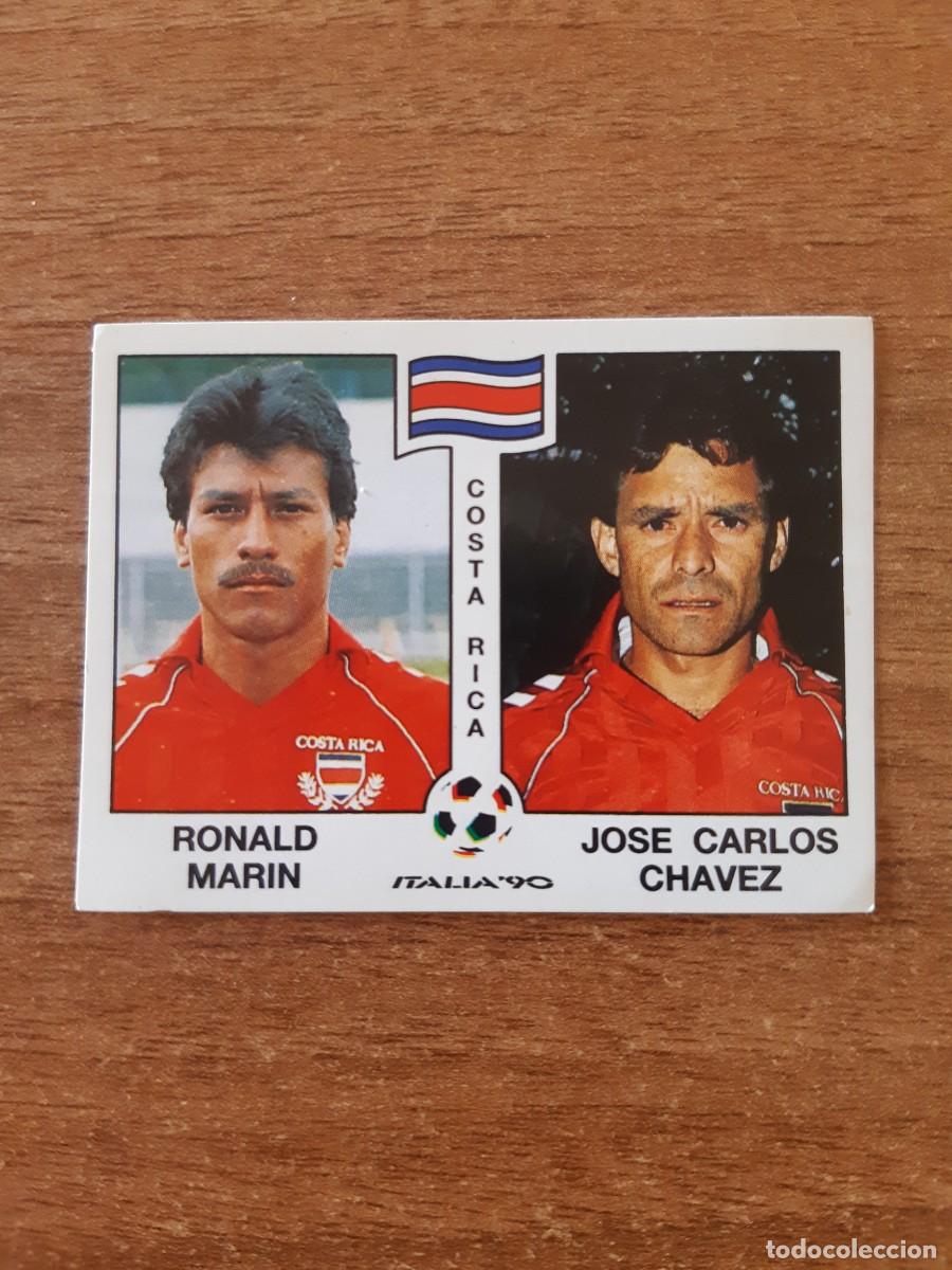 Cromos de F&uacute;tbol: N&deg;186 Mar&iacute;n - Chavez (Costa Rica) Mundial Italia 90 PANINI. Nunca pegado, sin pegar