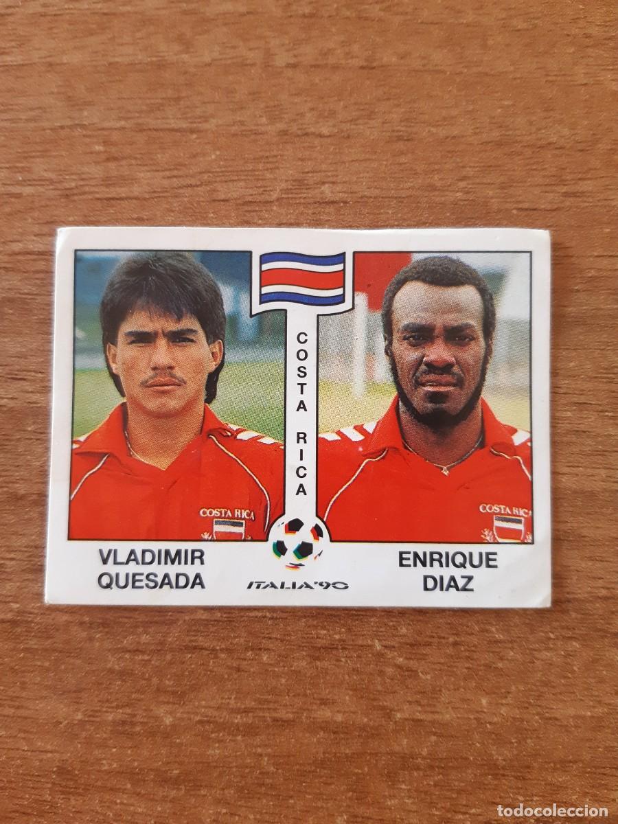 Cromos de F&uacute;tbol: N&deg;184 Quesada - D&iacute;az (Costa Rica) Mundial Italia 90 PANINI. Nunca pegado, sin pegar