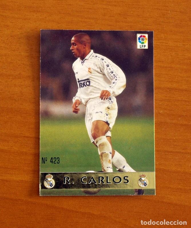 Cromos de F&uacute;tbol: Real Madrid - N&ordm; 423 Roberto Carlos - El Mejor - Mundicromo ficha de la Liga 1997-1998, 97-98