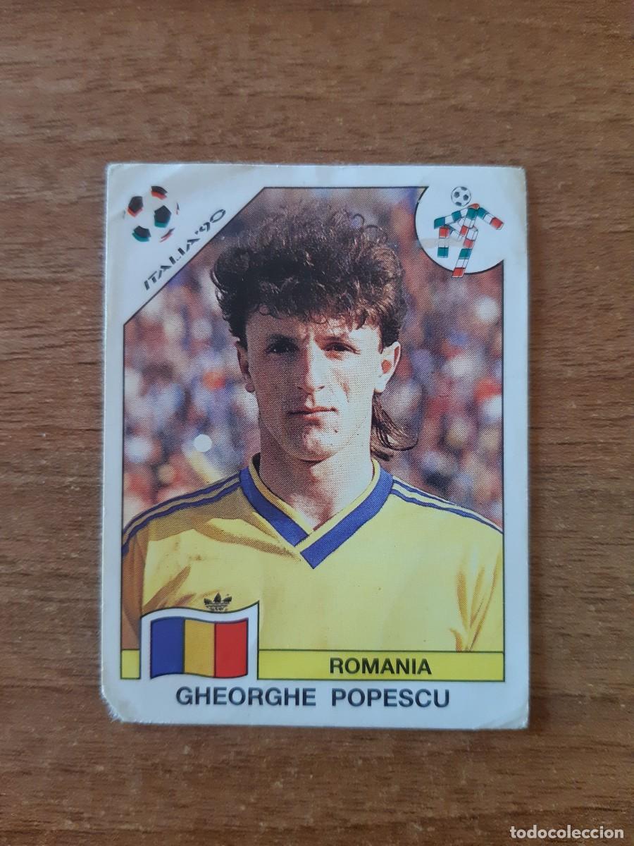 Cromos de F&uacute;tbol: N&deg;163 Gheorghe Popescu (Ruman&iacute;a) Mundial Italia 90 PANINI. Nunca pegado, sin pegar