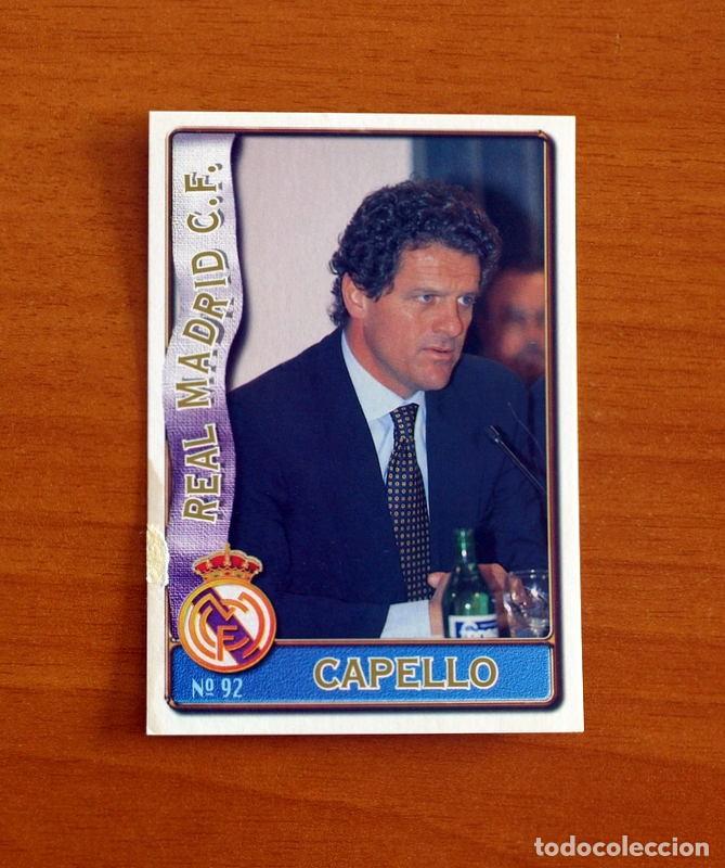 Cromos de F&uacute;tbol: Real Madrid -N&ordm; 92 Capello -Mundicromo Las Fichas de la Liga de F&uacute;tbol 1996-1997-96-97