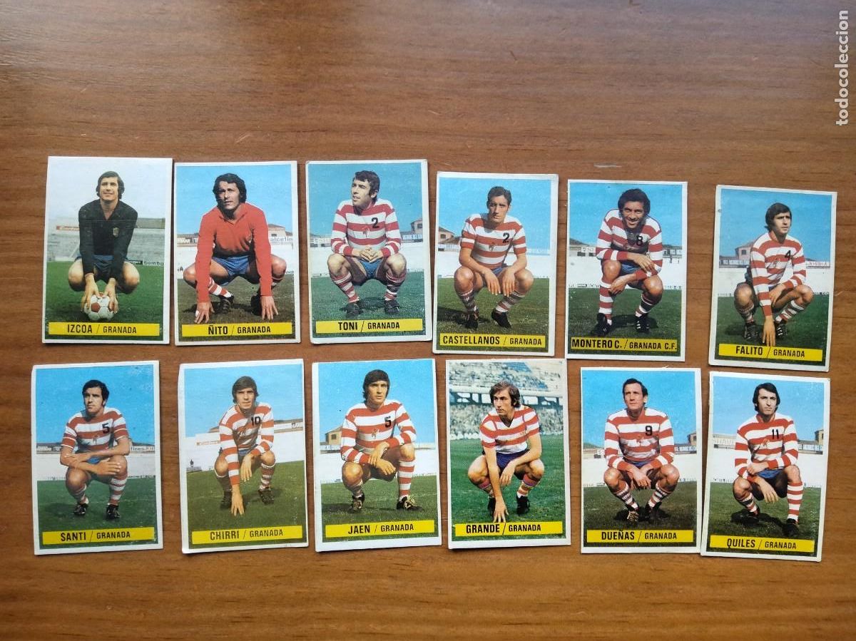 Cartes &agrave; collectionner de Football: Lote 12 cromos Granada con coloca Grande y baja Ja&eacute;n &aacute;lbum liga este 74 75