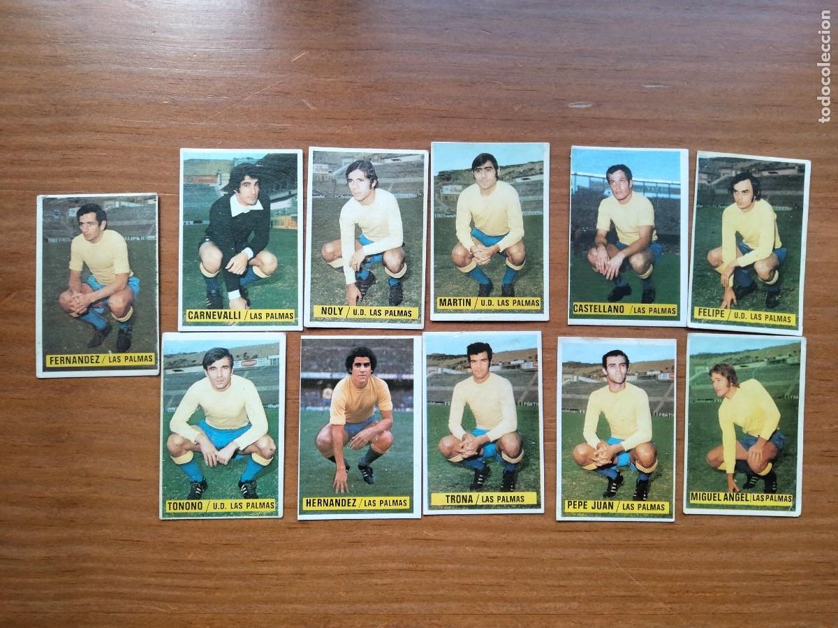 Figurine di Calcio: Lote 11 cromos Las palmas &aacute;lbum liga este 74 75