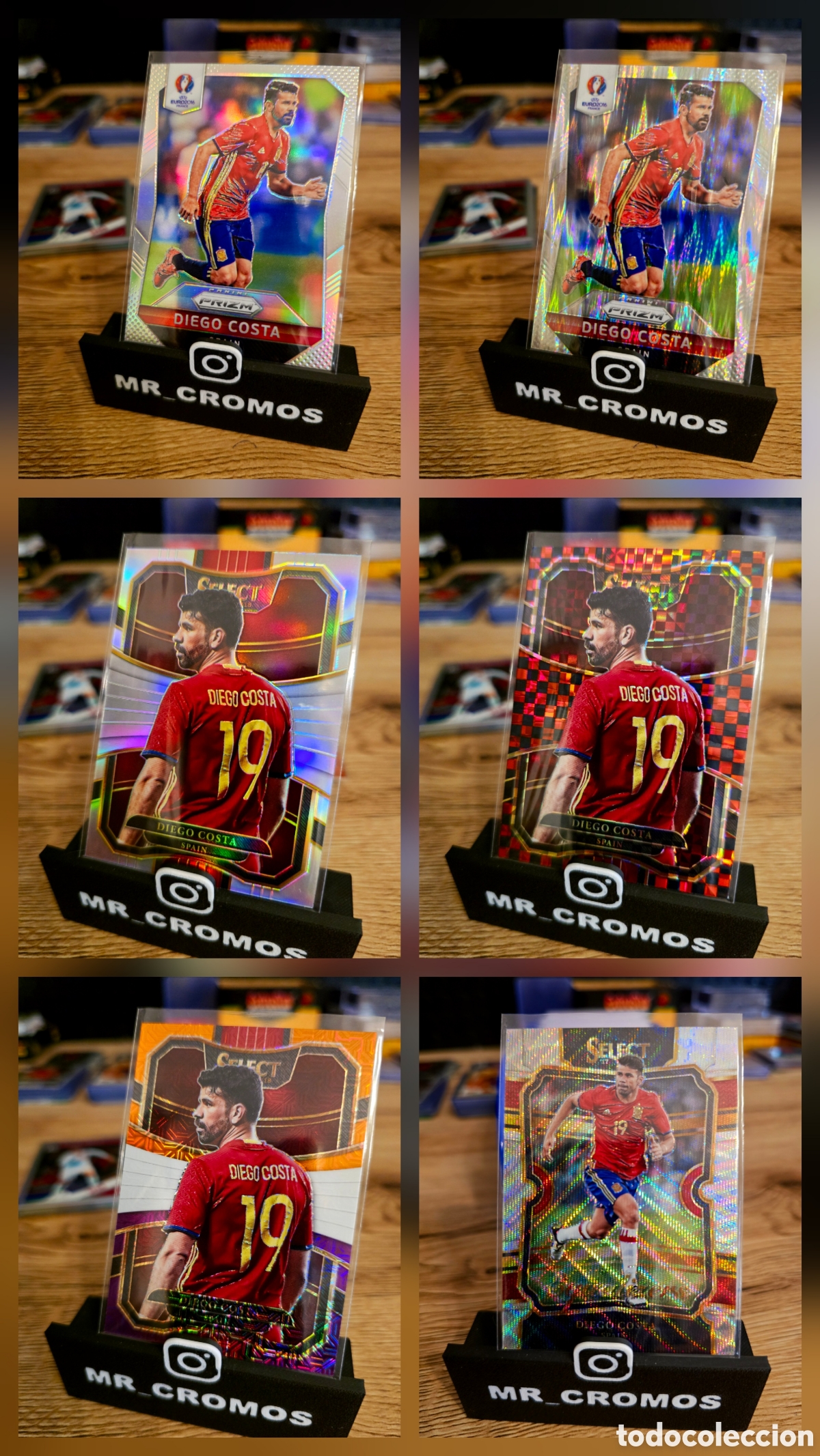 Cartes &agrave; collectionner de Football: Lote 6 cards diego costa prizm,mosaic, select, donruss