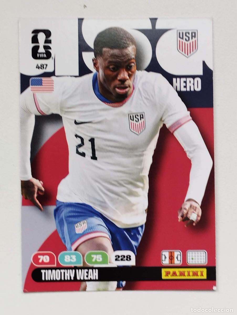Cartes &agrave; collectionner de Football: CROMO CARD ADRENALYN MUNDIAL WORLD CUP 2026 HERO 487 TIMOTHY WEAH USA ESTADOS UNIDOS
