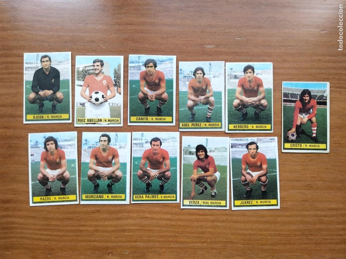 Football Stickers: Lote 11 cromos Murcia &aacute;lbum liga este 74 75