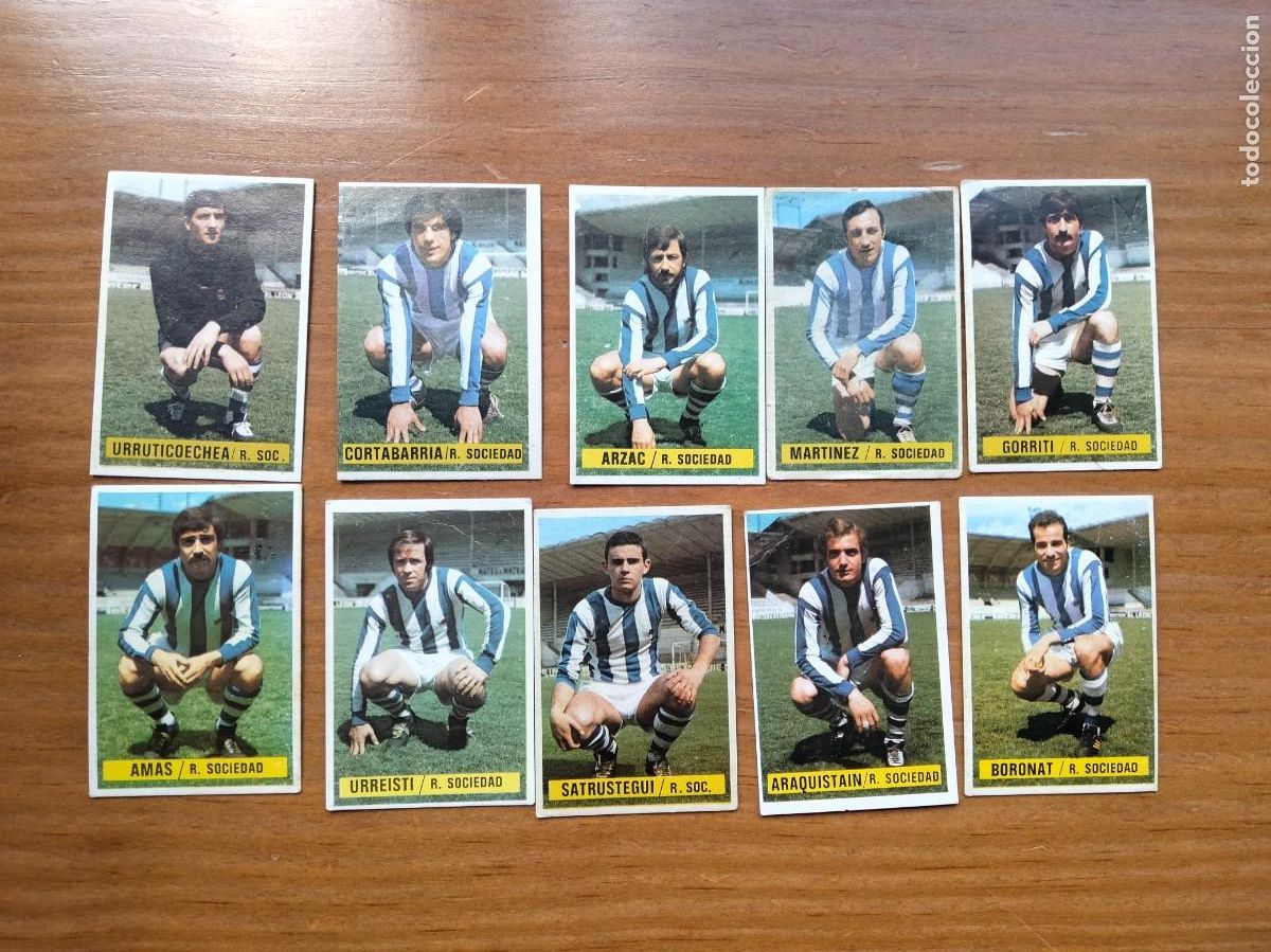 Football Stickers: Lote 10 cromos Real Sociedad &aacute;lbum liga este 74 75