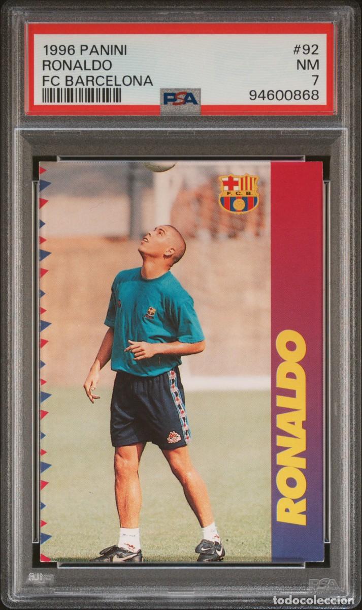 Figurine di Calcio: Ronaldo Rookie Raro #92 Panini Liga FC Barcelona 1996 1997 PSA 7