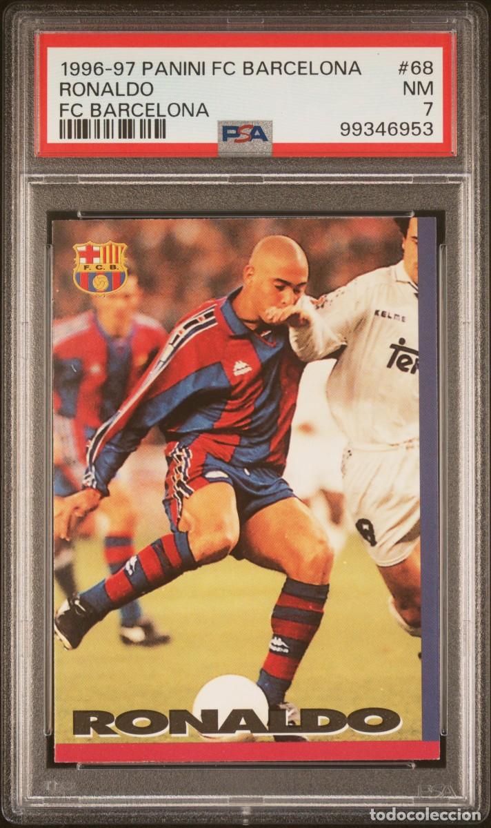 Cromos de F&uacute;tbol: Ronaldo Rookie Raro #68 Panini Liga FC Barcelona 1996 1997 PSA 7
