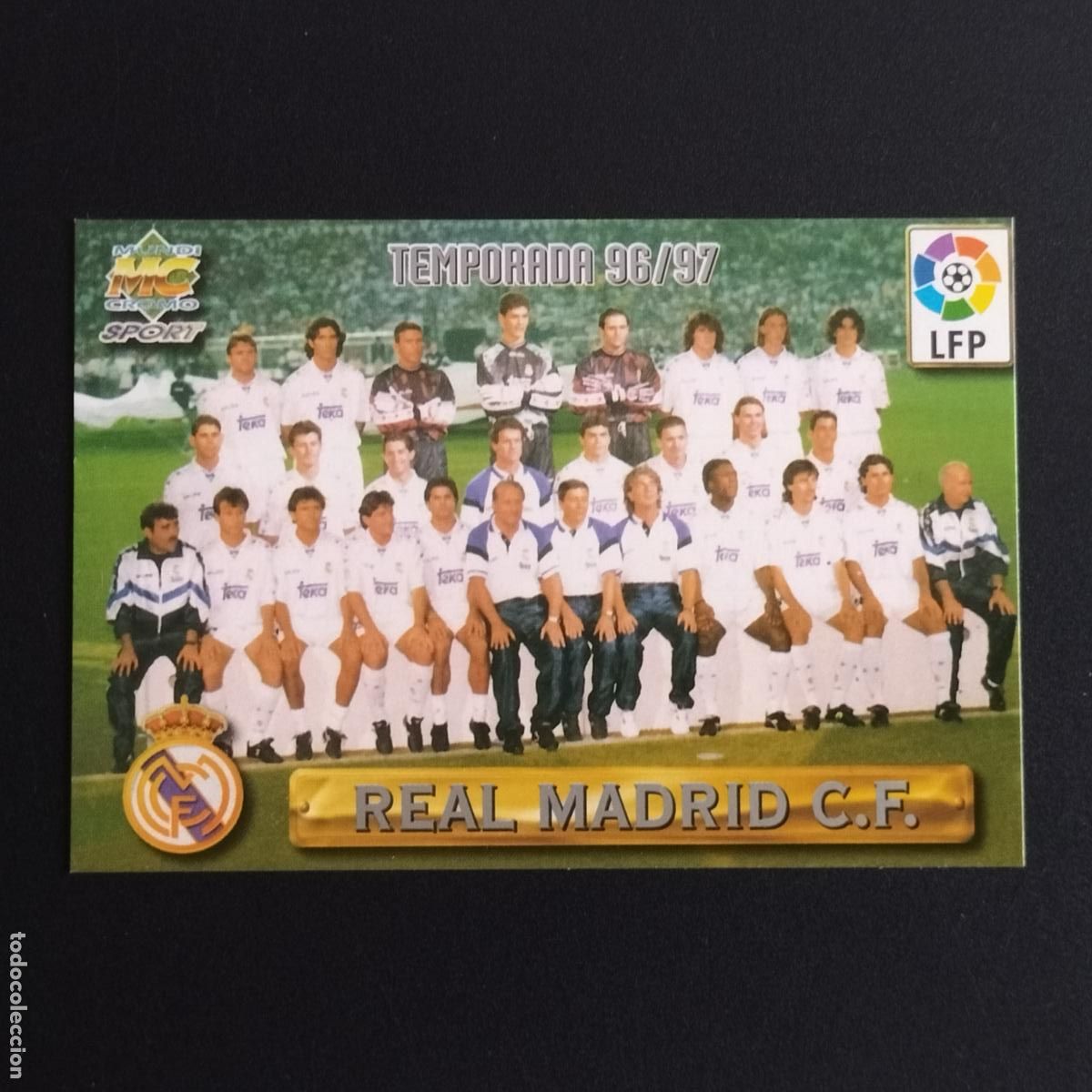 Cromos de F&uacute;tbol: 91 ALINEACION LETRAS PLATEADAS REAL MADRID CROMOS MUNDICROMO FICHAS LIGA FUTBOL 1996 1997 96 97