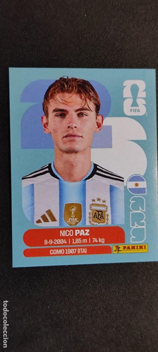 Cartes &agrave; collectionner de Football: FIFA WORLD CUP 2026 STICKER NICO PAZ ARGENTINA # ARG14 PANINI