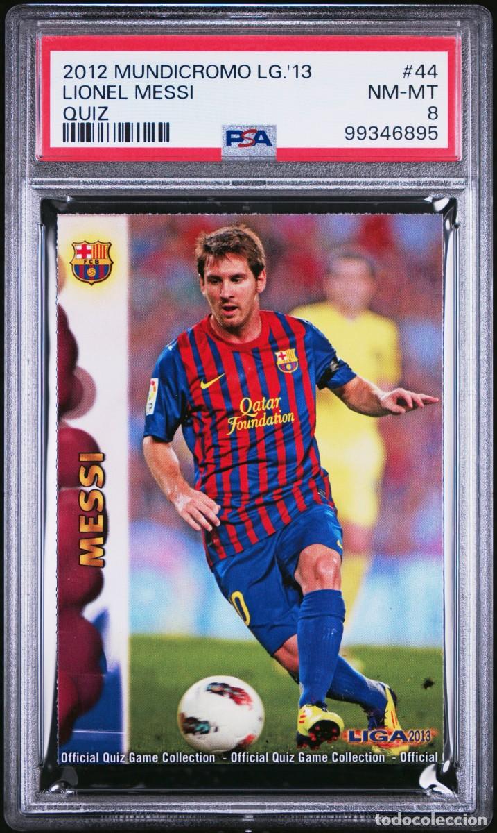 Cromos de F&uacute;tbol: Messi #44 FC Barcelona Mundicromo Quiz 2012 Liga 2013 Psa 8