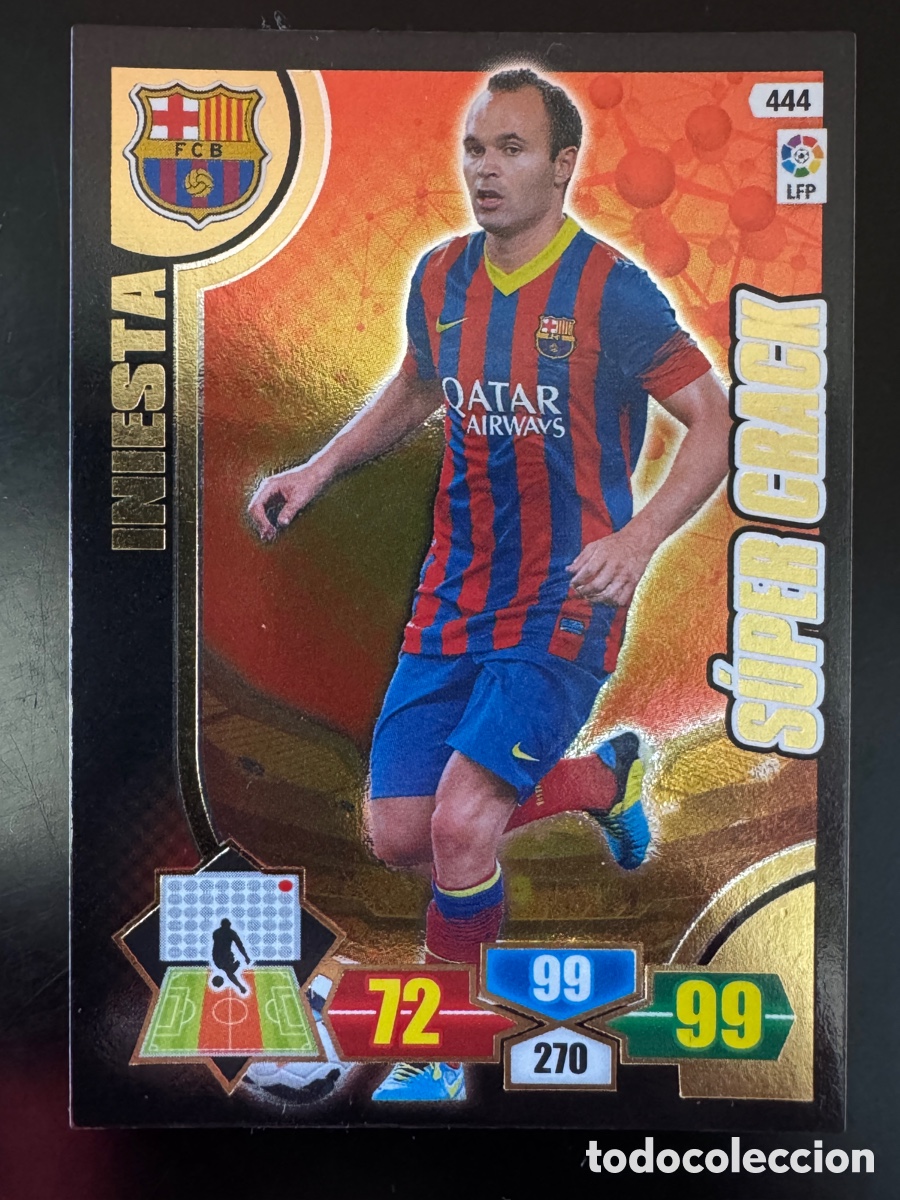 Cromos de F&uacute;tbol: Iniesta Supercrack 444 Barcelona Adrenalyn 2103/14