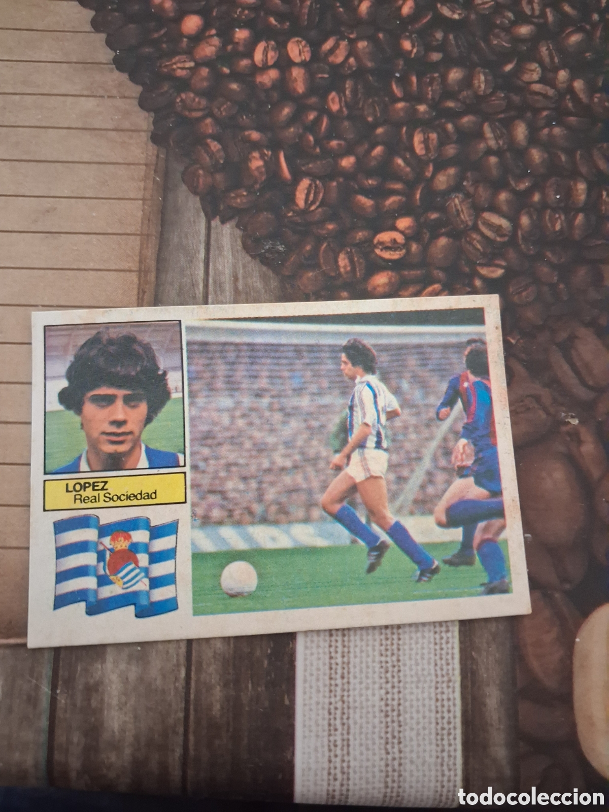 Cromos de F&uacute;tbol: Liga este 82 83 lopez ufarte de la Real sociedad solo lopez en la foto peque&ntilde;a recuperado del &aacute;lb