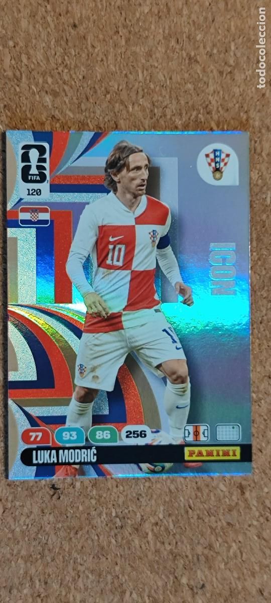 Cromos de F&uacute;tbol: ADRENALYN XL FIFA WORLD CUP 2026 CARD ICON MODRIC CROACIA # 120 PANINI