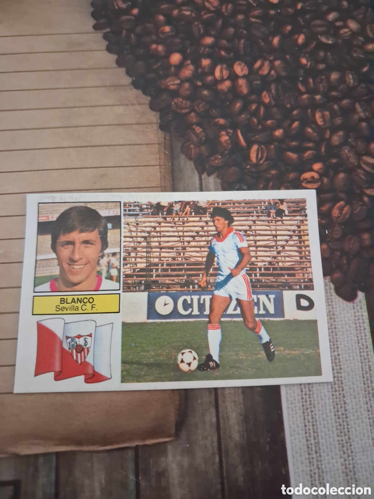 Cromos de F&uacute;tbol: Liga este 82 83 blanco del Sevilla cuello rosa recuperado del &aacute;lbum ver fotos