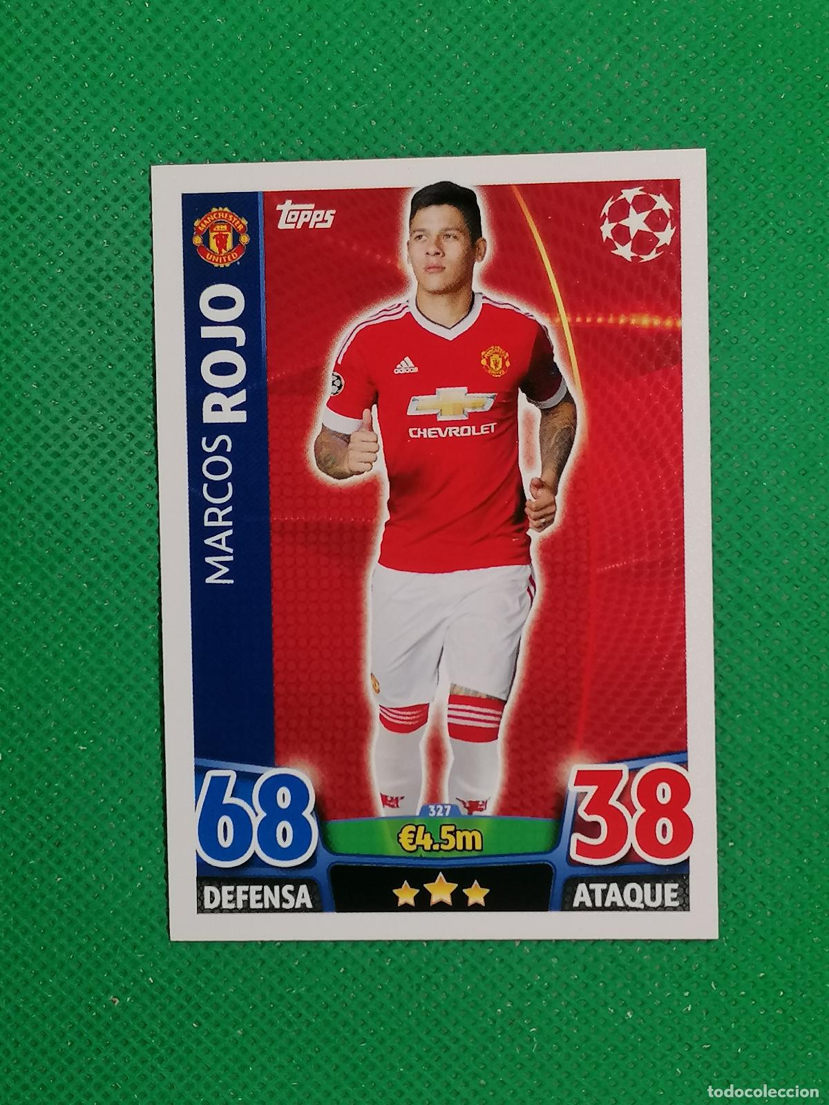 Cromos de F&uacute;tbol: 327 MARCOS ROJO MANCHESTER UNITED ⚽ TOPPS MATCH ATTAX CHAMPIONS 2015 2016 15 16 ⚽