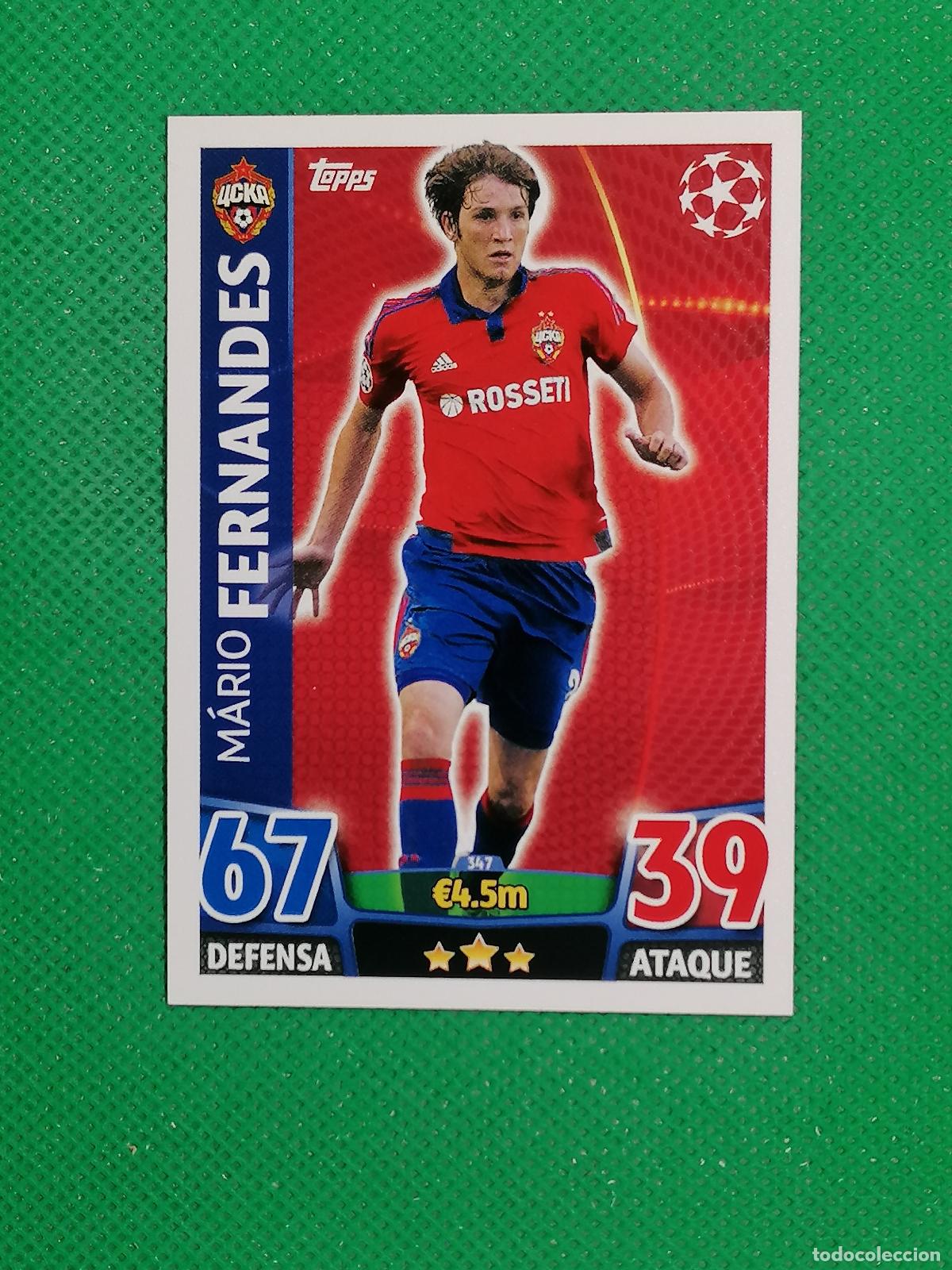Football Stickers: 347 MARIO FERNANDES CSKA MOSKU ⚽ TOPPS MATCH ATTAX CHAMPIONS 2015 2016 15 16 ⚽