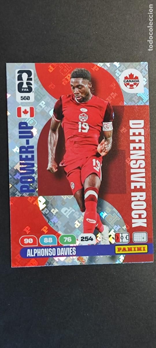 Cromos de F&uacute;tbol: ADRENALYN XL FIFA WORLD CUP 2026 CARD POWER-UP ALPHONSO DAVIES CANADA # 560 PANINI