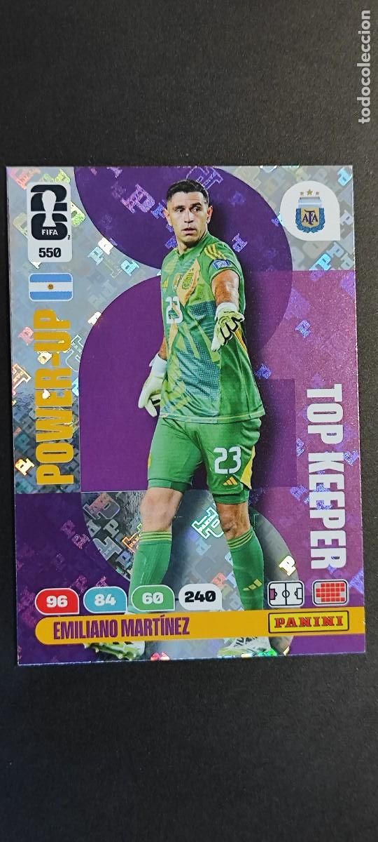 Cromos de F&uacute;tbol: ADRENALYN XL FIFA WORLD CUP 2026 CARD POWER-UP EMILIANO MARTINEZ ARGENTINA # 550 PANINI