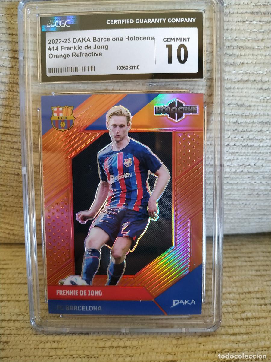 Cromos de F&uacute;tbol: Frenkie de Jong. Barcelona. Holocene Orange /25. Graded 10