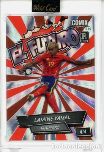 Cromos de F&uacute;tbol: 2024 Comix Lamine Yamal Rookie El Futuro Paralelo Wild Card 4/4