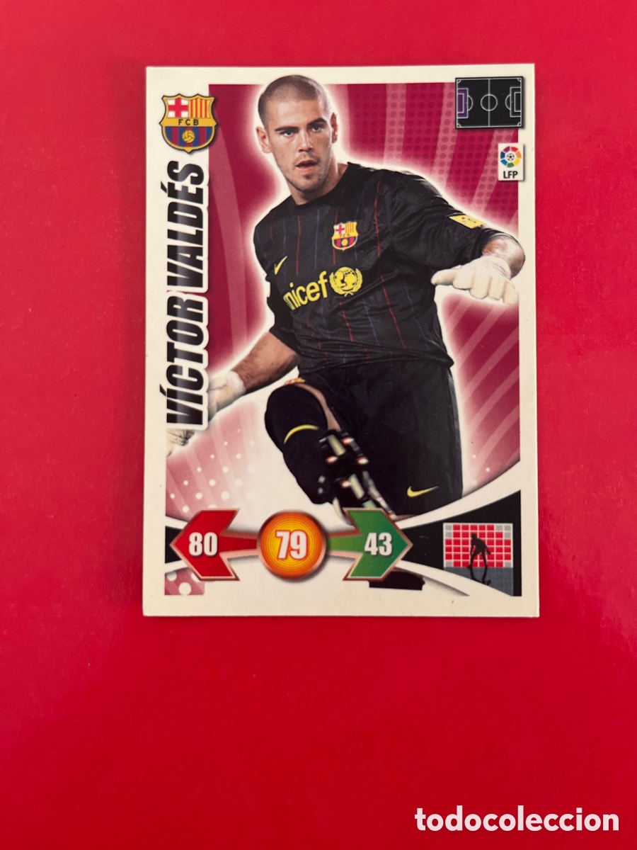 Fu&szlig;ball-Sticker: VICTOR VALDES F.C.BARCELONA 55 ADRENALYN 2009 2010 PANINI XL 09 10 CARTA CROMO FUTBOL