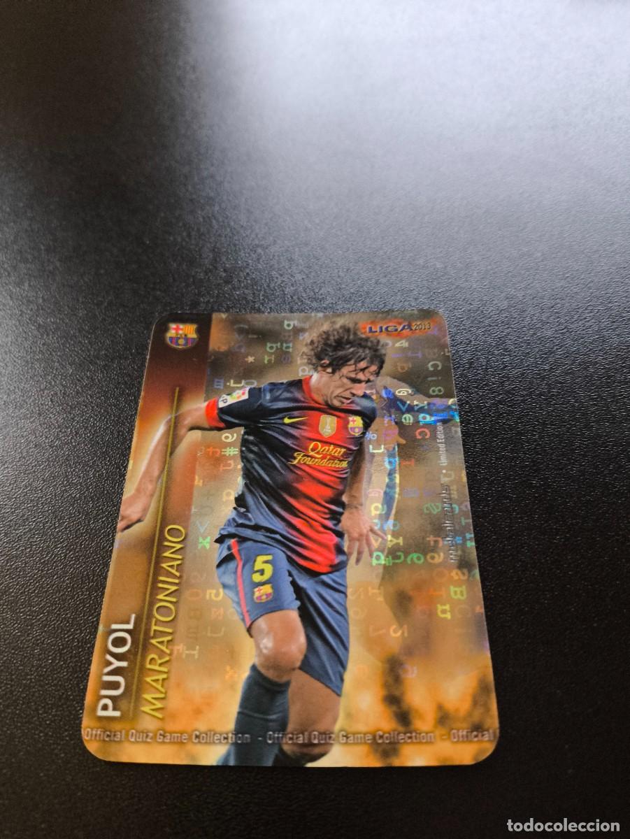 Cromos de F&uacute;tbol: 4 /9 PUYOL BARCELONA FONDO LETRAS MARATONIANO MUNDICROMO LIGA 2012 2013 12 13 NO PANINI ESTE