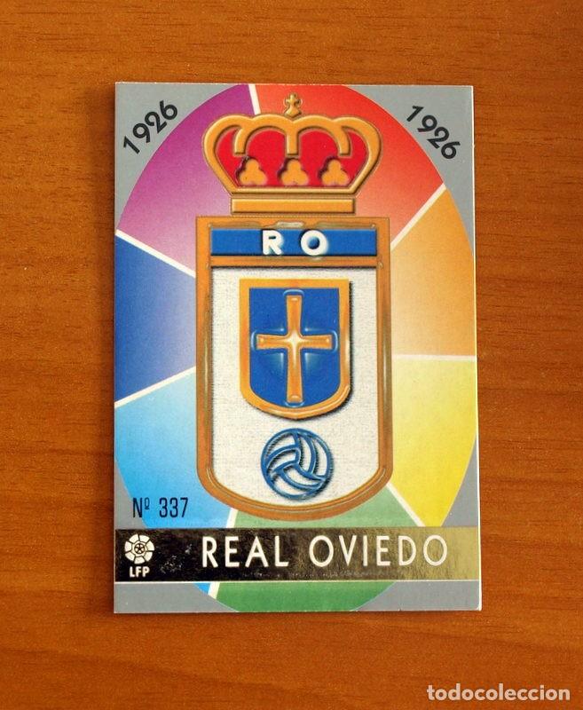 Cromos de F&uacute;tbol: Real Oviedo - N&ordm; 337 Escudo - Mundicromo ficha de la Liga 1997-1998, 97-98