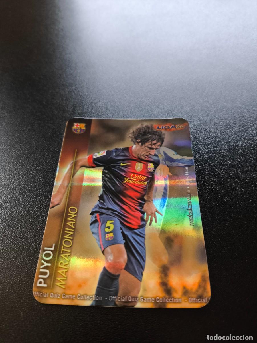 Cromos de F&uacute;tbol: 4 /9 PUYOL BARCELONA FONDO RAYAS MARATONIANO MUNDICROMO LIGA 2012 2013 12 13 NO PANINI ESTE
