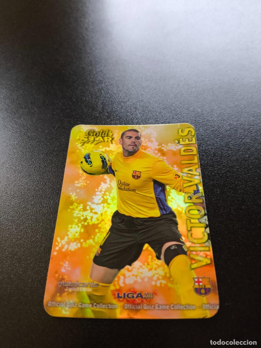 Cromos de F&uacute;tbol: 8 /45 VICTOR VALDES BARCELONA BRILLO LISO GOLD STAR MUNDICROMO LIGA 2012 2013 12 13 NO PANINI ESTE